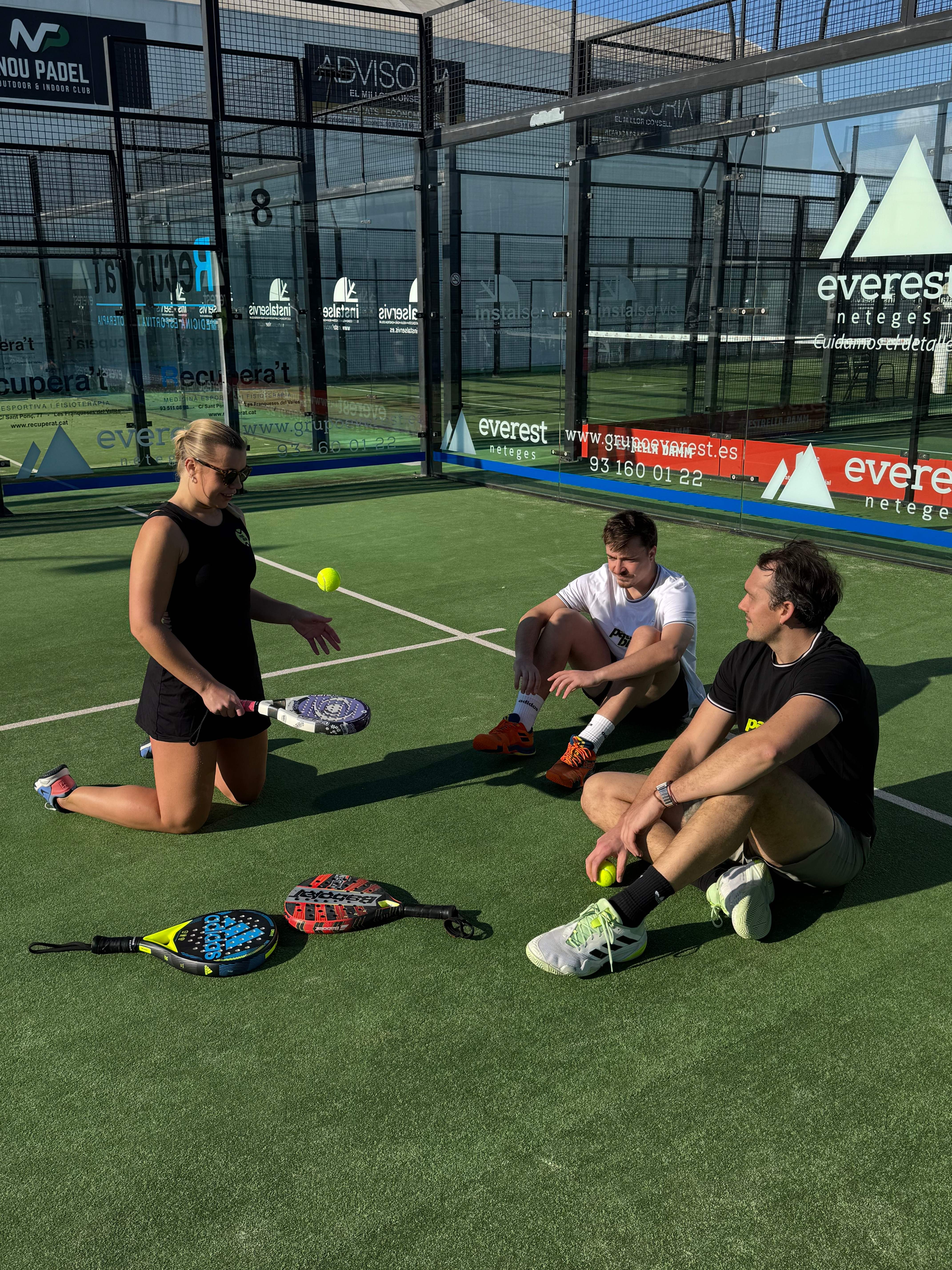 Padel club members enjoying game - partnership opportunities for padel Barcelona and Spain experiences